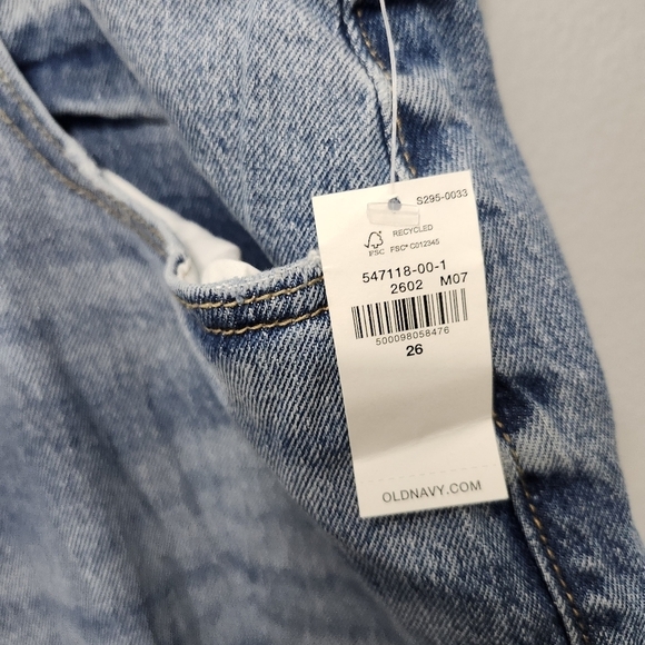 Old navy women's high rise jeans size 26 blue new with tags button fly - Picture 6 of 8